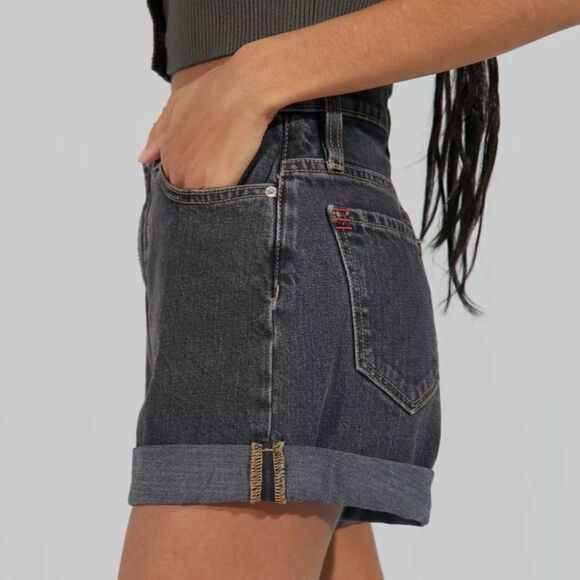 BDG Urban Outfitters Washed Black Mom High-Rise Denim Shorts 27 - Picture 11 of 13